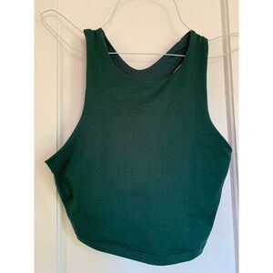 Kyodan Womens Forest Green Racerback Cropped Sports Bra Tank Top Size Small